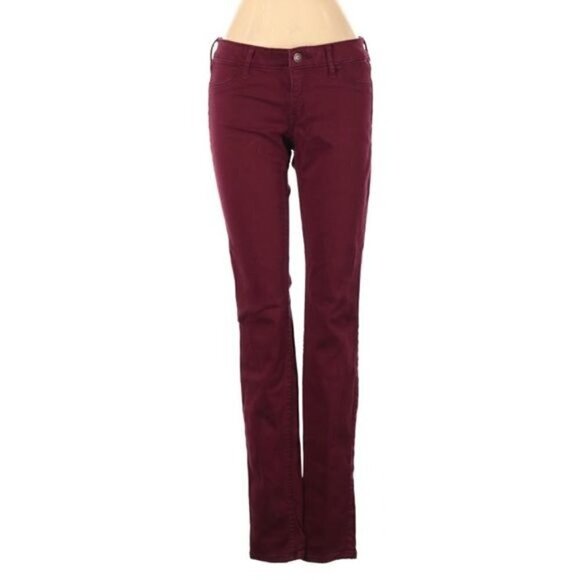 Hollister Maroon Jeggings - Picture 1 of 8
